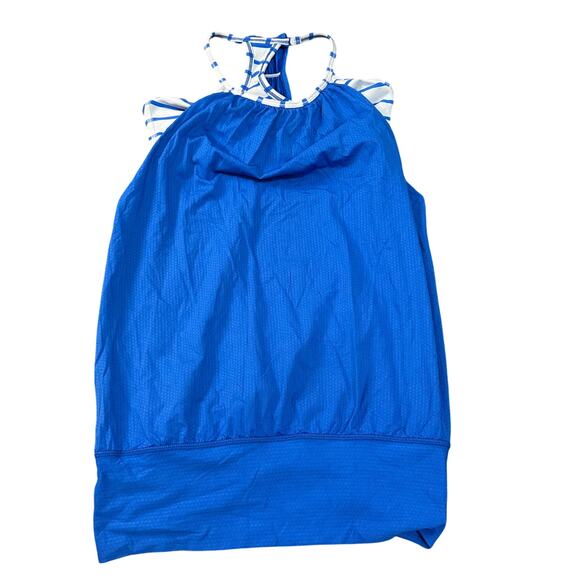 LULULEMON Women's No Limits Tank Size 4 In Pipe Dream Blue/Deauville Stripe Pipe - Picture 1 of 11